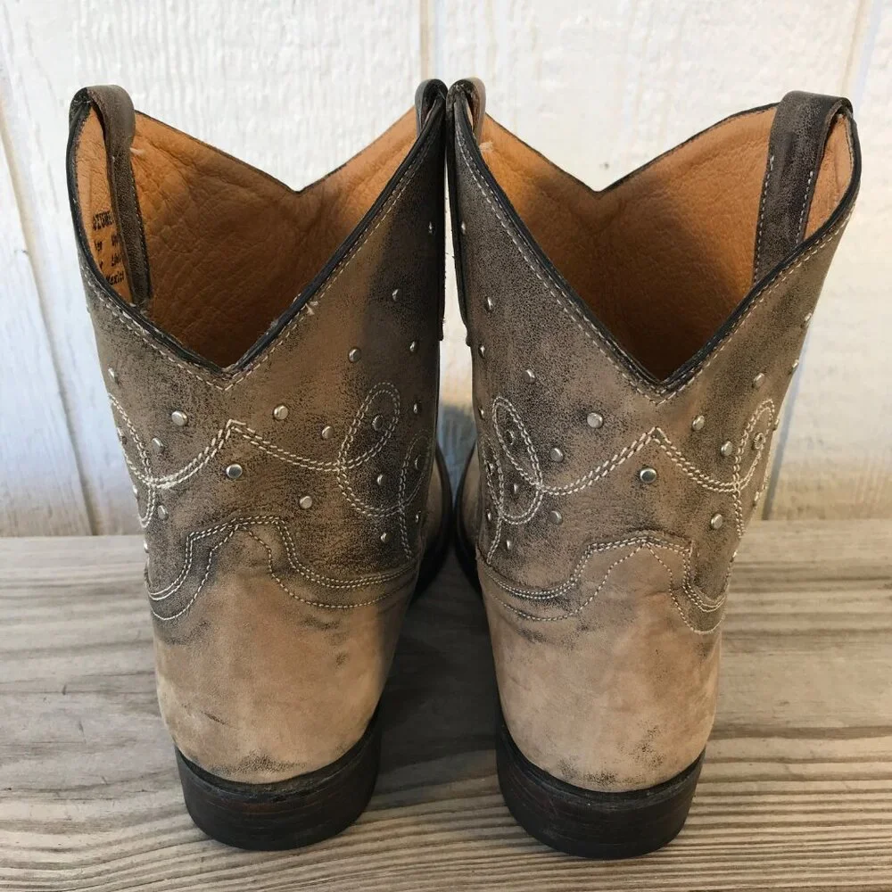 Miz Mooz Cozumel Womens Distressed Leather Studded Western Ankle Boots 11